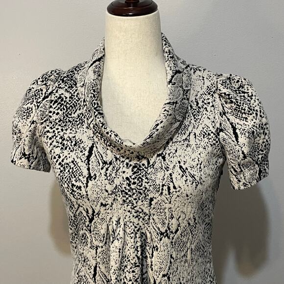 Marvin Richards Textured Snakeskin Design Fit and Flare Dress Cowl Women’s sz 4 - Picture 6 of 12